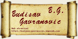 Budisav Gavranović vizit kartica